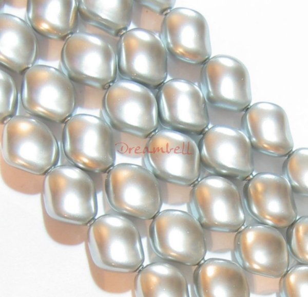 Swarovski Crystal Curve Pearl 5826 9x8mm Light Grey