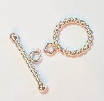 1x Sterling Silver Toggle Twist ROPE Toggle CLASP 12mm