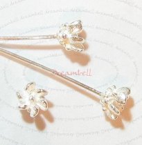 10 Sterling Silver Head pins Bali Ball dot Headpins 22GA 2″