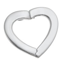 1x Sterling Silver Heart Peart Necklace Shortener Connector Clasp w/ Safey Lock Findings
