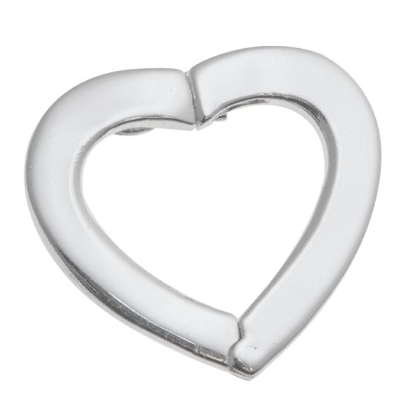 1x Sterling Silver Heart Peart Necklace Shortener Connector Clasp w/ Safey Lock Findings