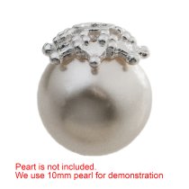 4x Bright Sterling Silver Bead flower Cap 4mm x 8mm