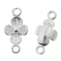 4x Sterling Silver Daisy Flower Link Bead Earring Pendant Connector