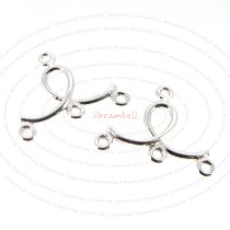 2x Sterling Silver 3 Strands Chandelier Earrings Connector Bead
