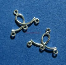 2x Sterling Silver 3 Strands Chandelier Earrings Connector Bead