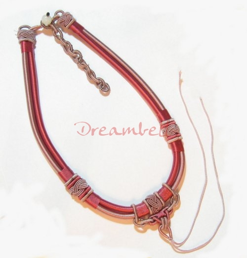 Chinese HAND KNOTTED SILK PENDANT CORD NECKLACE