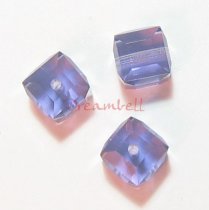 6x Swarovski Elements Crystal Cube Bead 5601 Tanzanite 4mm