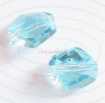 2x Swarovski Elements Crystal 5523 Cosmic Beads 12mm Aquamarine