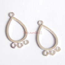 2x Sterling Silver 3 Strand Bead Chandelier Earrings Connector 19mm