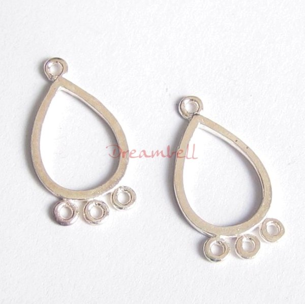 2x Sterling Silver 3 Strand Bead Chandelier Earrings Connector 19mm
