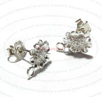 2x Sterling Silver Sun Flower Stud Earrings Loop Post 8mm