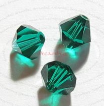 24x Swarovski Elements Bicone Crystal 5301 Emerald 5mm