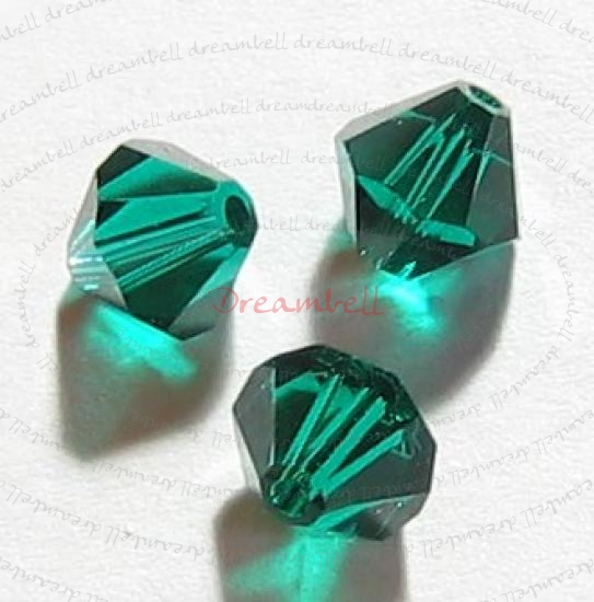 24x Swarovski Elements Bicone Crystal 5301 Emerald 5mm