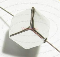 2x Sterling Silver DIAGONAL Cube Dice Bead Spacer 6mm
