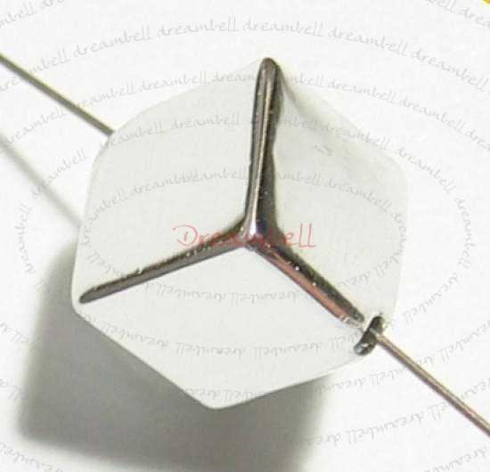 2x Sterling Silver DIAGONAL Cube Dice Bead Spacer 6mm