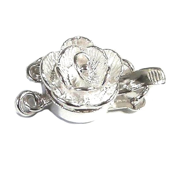 Sterling Silver Romance Rose 2 strand Pearl BOX CLASP 10mm