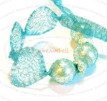 12″x ITALIAN BRASS MAGIC MESH WIRE TUBE 7mm Sky Blue