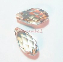 2x Swarovski Crystal Teardrop Briolette 6010 Silver Shade 13mm