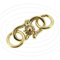 Vermeil 14K Gold plated over 925 Sterling Silver SUNFLOWER Hook Clasp 11mm Jump ring 5mm