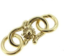 14K Gold Vermeil Sunflower S-Hook Clasp - 11mm with Jump Rings