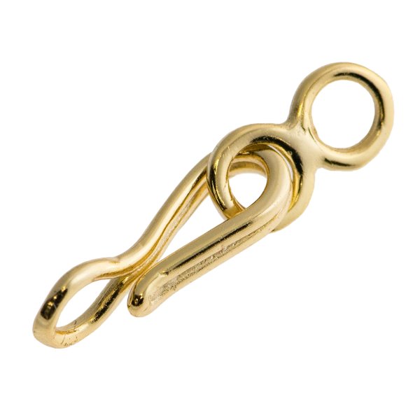 Vermeil 14K Gold plated over 925 Sterling Silver FISH HOOK EYE clasp TOGGLE 13mm