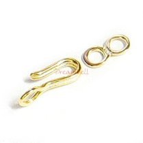 Vermeil 14K Gold plated over 925 Sterling Silver FISH HOOK EYE clasp TOGGLE 13mm