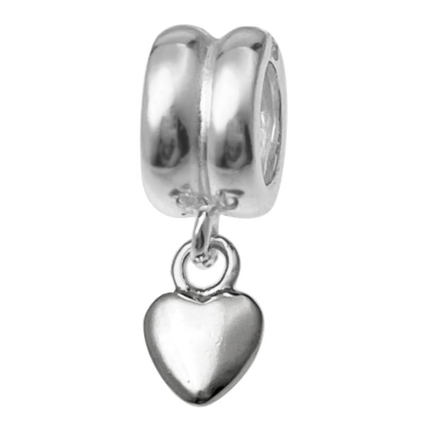 Sterling Silver SWEET HEART dangle Bead for European Charm Bracelets