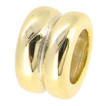 14k Gold Plated 925 Sterling Silver SILVER for European Charm Bracelets ROUND BEAD TUBE