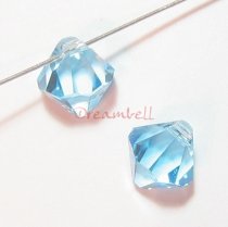 12x Swarovski crystal 6301Top Drill Bicone aquamarine 6mm