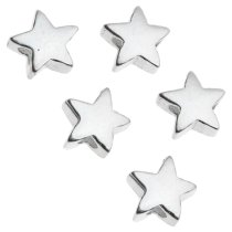 8x Bright STERLING SILVER LITTLE TWINKLE STAR BEAD CONNECTOR SPACER 5MM