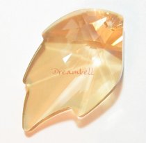 Swarovski Crystal 6735 Leaf Bead Pendant Golden Shadow 32MM