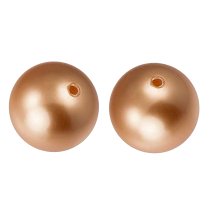 4x Swarovski crystal 5818 Copper Pearl ROUND half drilled 8mm