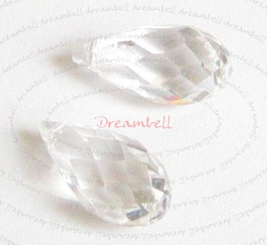 2x Swarovski Elements Crystal Teardrop Briolette 6010 Clear 13mm