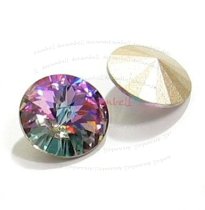 2x Swarovski Elements Rivoli Stone Crystal 1122 Vitrail Light 14mm