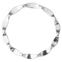1x Sterl Silver Round Wave Hoop Jump Ring Connector 19mm