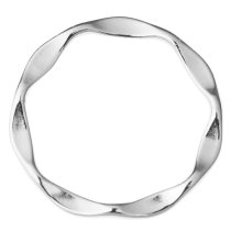1x STERL SILVER Round Wave hoop Jump ring Connector 16mm