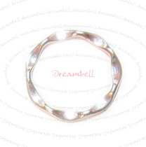 1x STERL SILVER Round Wave hoop Jump ring Connector 16mm