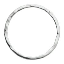 1x Sterling Silver Round Hammered Wave Hoop Jump Ring Connector 23mm