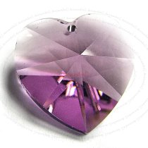 1x Swarovski Crystal Heart Charm pendant Amethyst 18mm 6202
