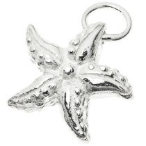 1x Sterling Silver Star fish charm dangle pendant 12.5mm