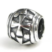 Sterling silver Cross Barrel Bead for European Charm Bracelets