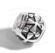 Sterling silver Cross Barrel Bead for European Charm Bracelets
