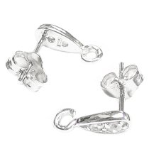 2x Sterling Silver CZ Crystal Stud earring loop post