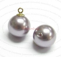 4x Swarovski crystal 5818 Mauve Pearl ROUND half drilled 8mm