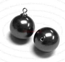 4x Swarovski crystal 5818 Mystic Black Pearl ROUND half drilled 6mm
