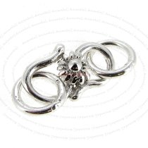 2x Bali Sterling Silver S SUNFLOWER Hook Clasp 11mm Jump ring 5mm
