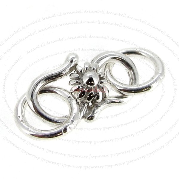 2x Bali Sterling Silver S SUNFLOWER Hook Clasp 11mm Jump ring 5mm