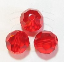12 x Swarovski Crystal Elements Round Faceted 5000 Light Siam 6mm