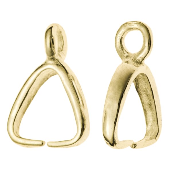 2x Vermeil 14K Gold plated over 925 Sterling Silver Pendant Bail Clasp