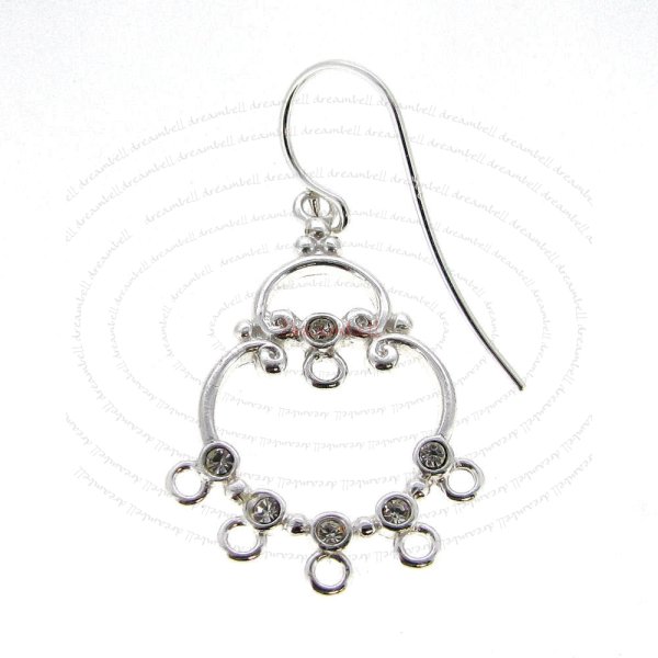 Sterling SILVER CZ Flower Chandelier Earrings Connector